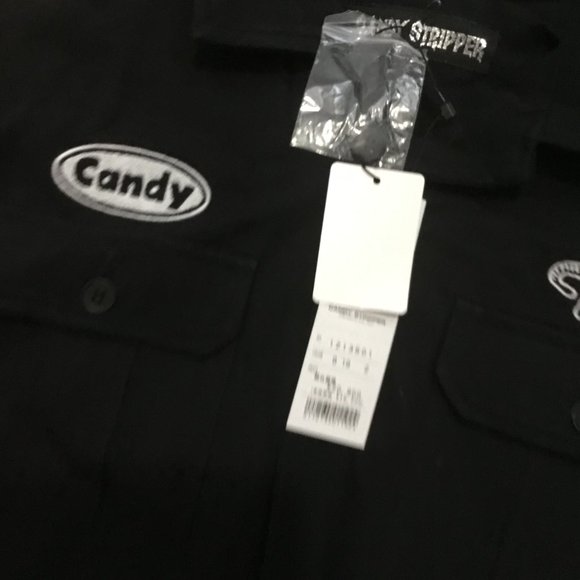 Candystripper Dinosaur embroidered Shorts romper OS New - Picture 3 of 4